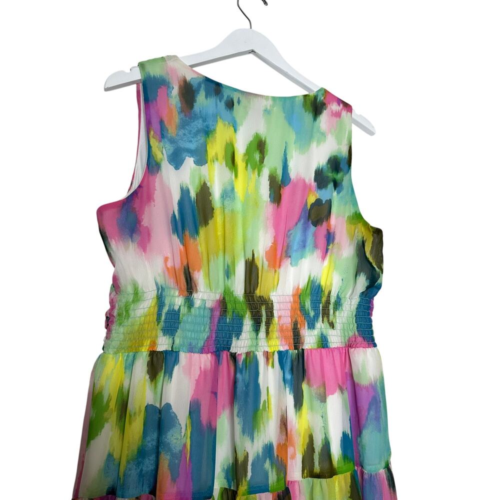 Maison Tara Colorful Size 14 Flowy Unique Vacation Euro Summer Dress Maxi Dress - Picture 3 of 9